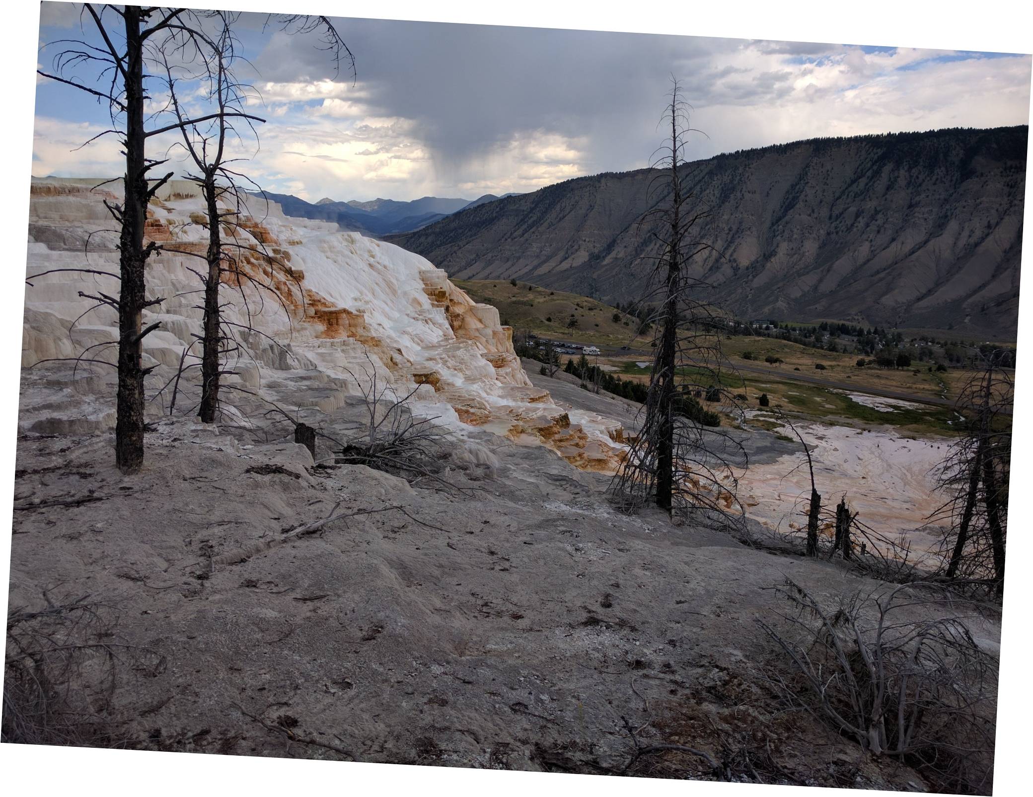 Image: The travertine terraces of the Mammoth Hot Springs