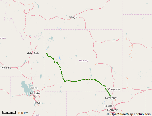 Image: Our 720 km long route across Wyoming