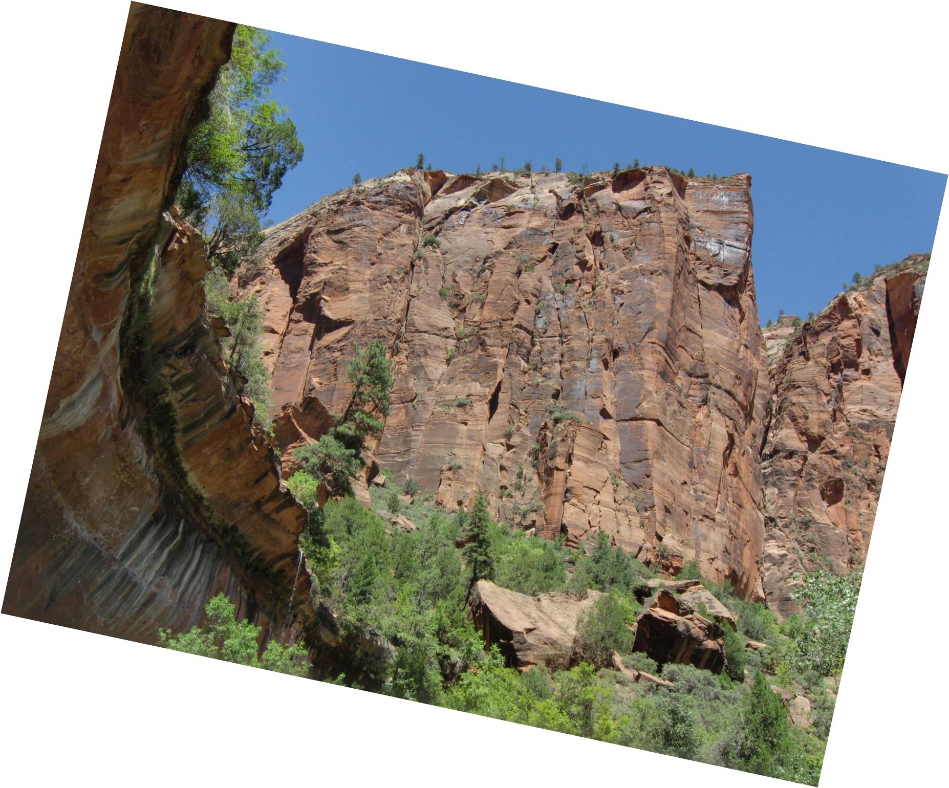 Image: The western side of the canyon as seen from the Lower Emerald Pool