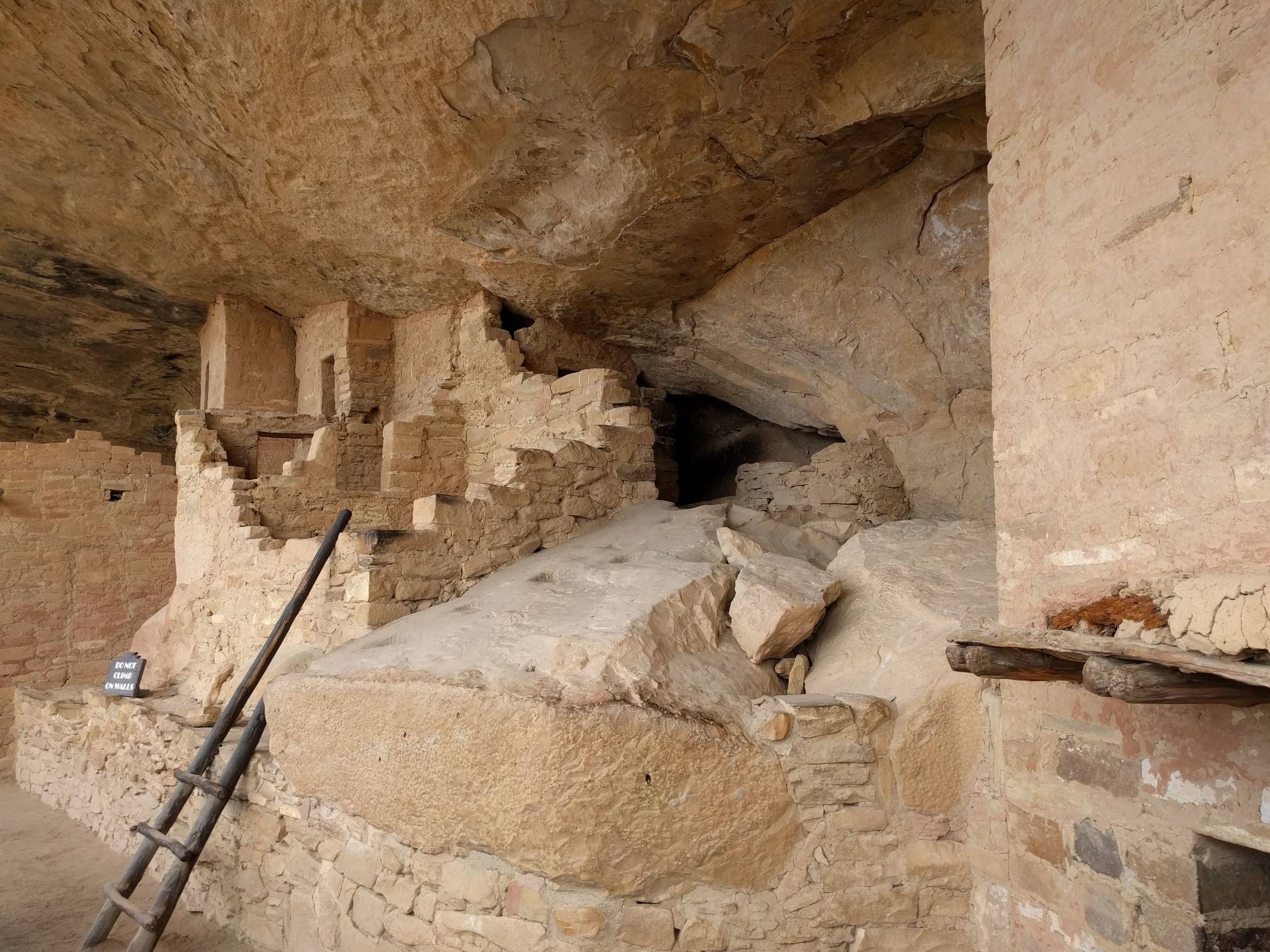 Image: A two-store building in the northern part of the Balcony House cliff dwelling complex. Balcony House is located inside an alcove in the west side of the Soda Canyon. There is no self-guided option for the Balcony House either, but there were thankfully still tickets available.