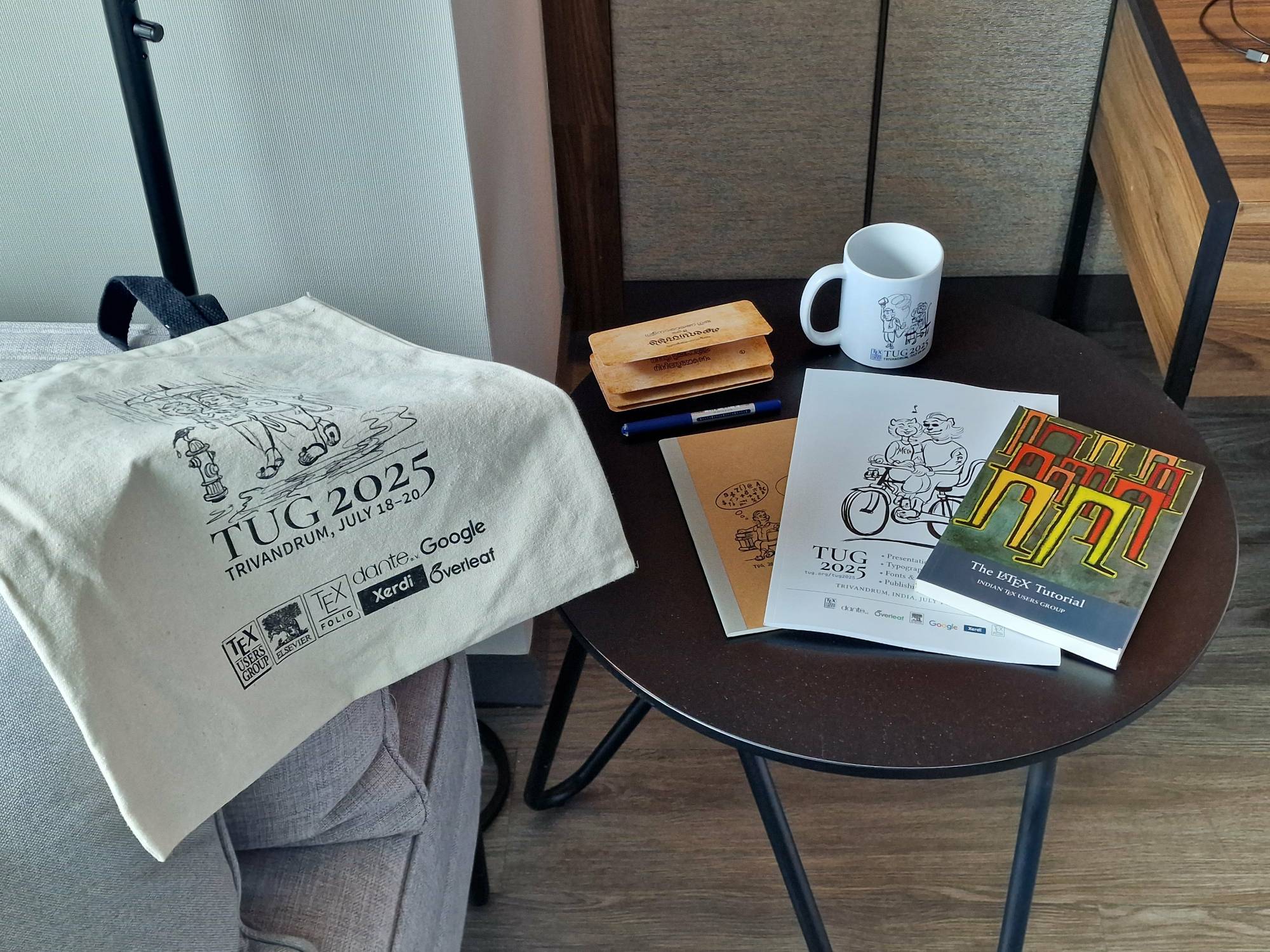A welcome package, which also included a book for LaTeX beginners