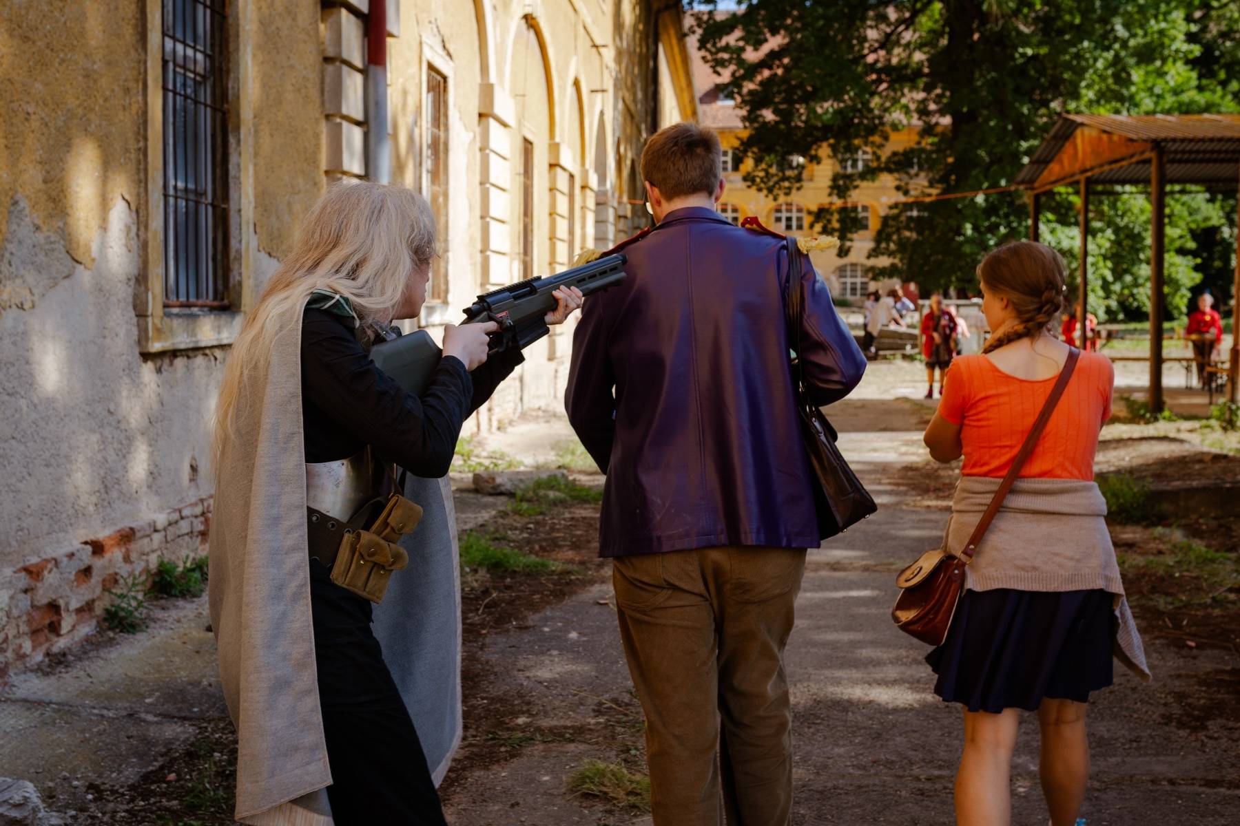 My character (middle) being led away by a member of a death squad
