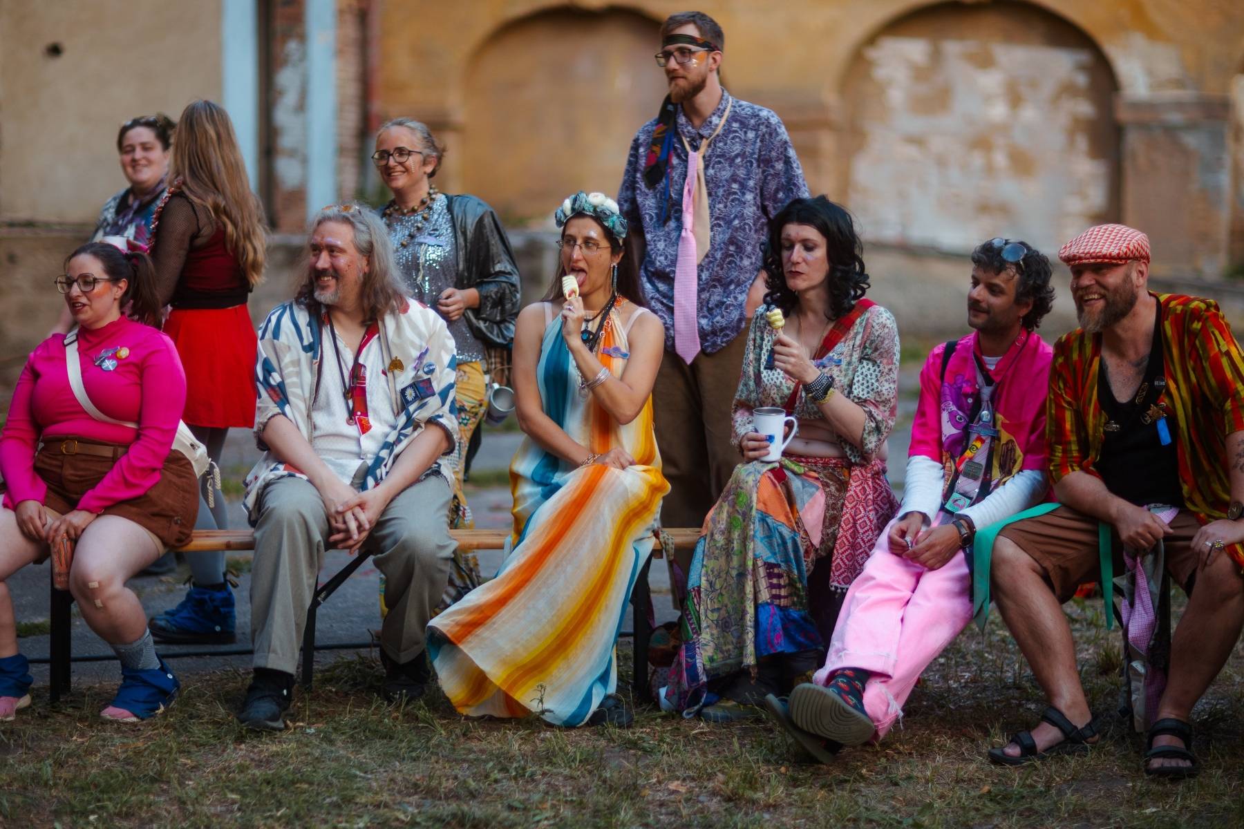 Characters getting ready to disco