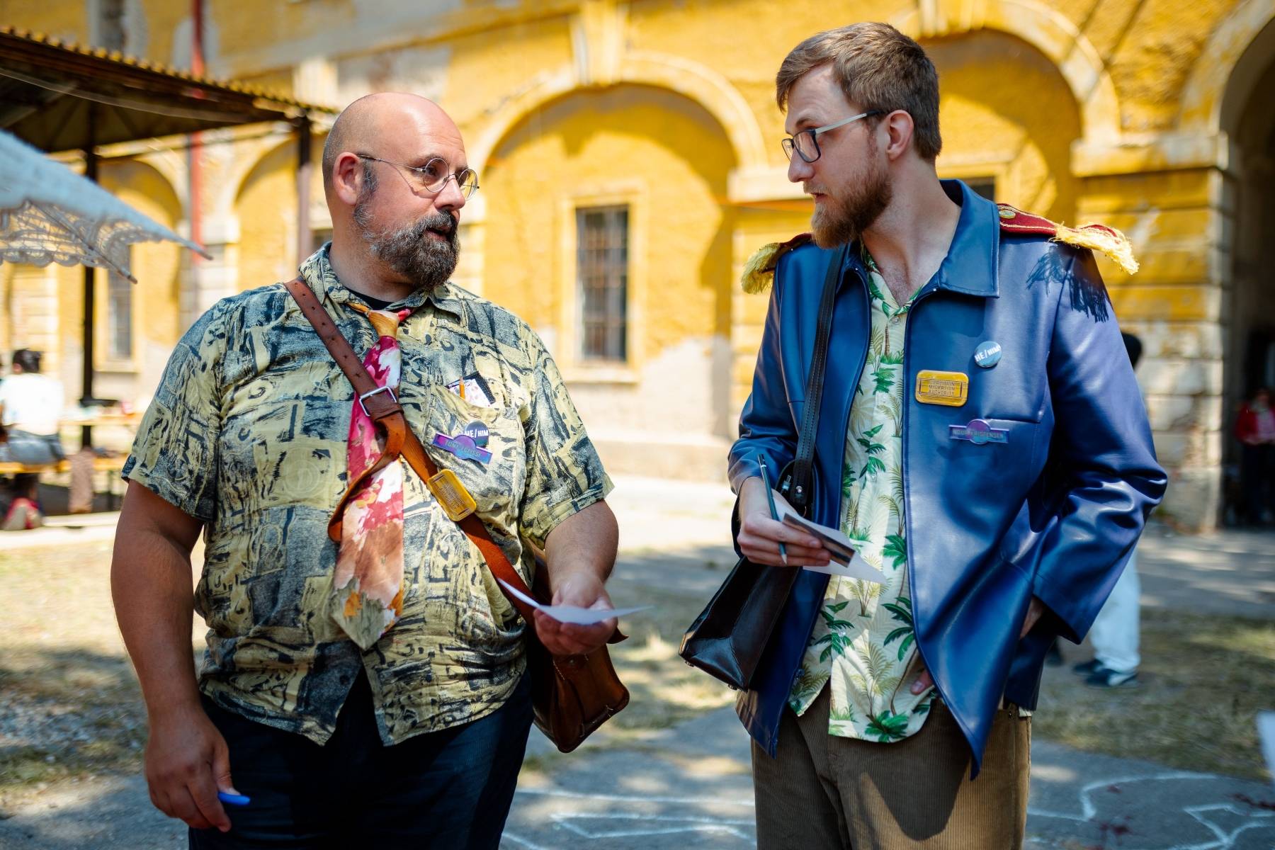 My character (right) talking to a fellow immigration officer