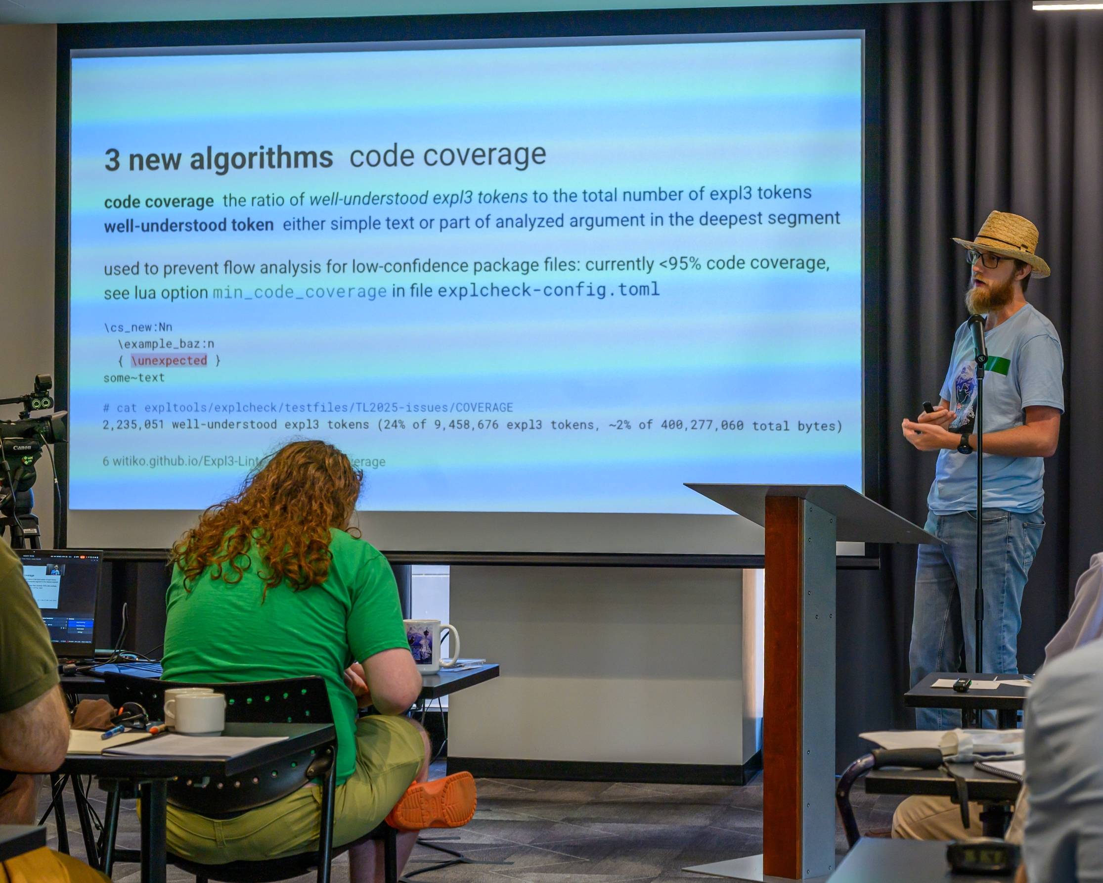 Me, explaining new algorithms added to expltools in the past year